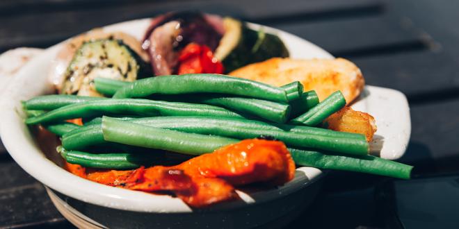 Roasted Parsnips, Green Beans, Cabbage, and Yellow Summer Squash